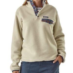 Patagonia Womens Synchilla Fleece Quarter Snap Oatmeal Pelican Stone